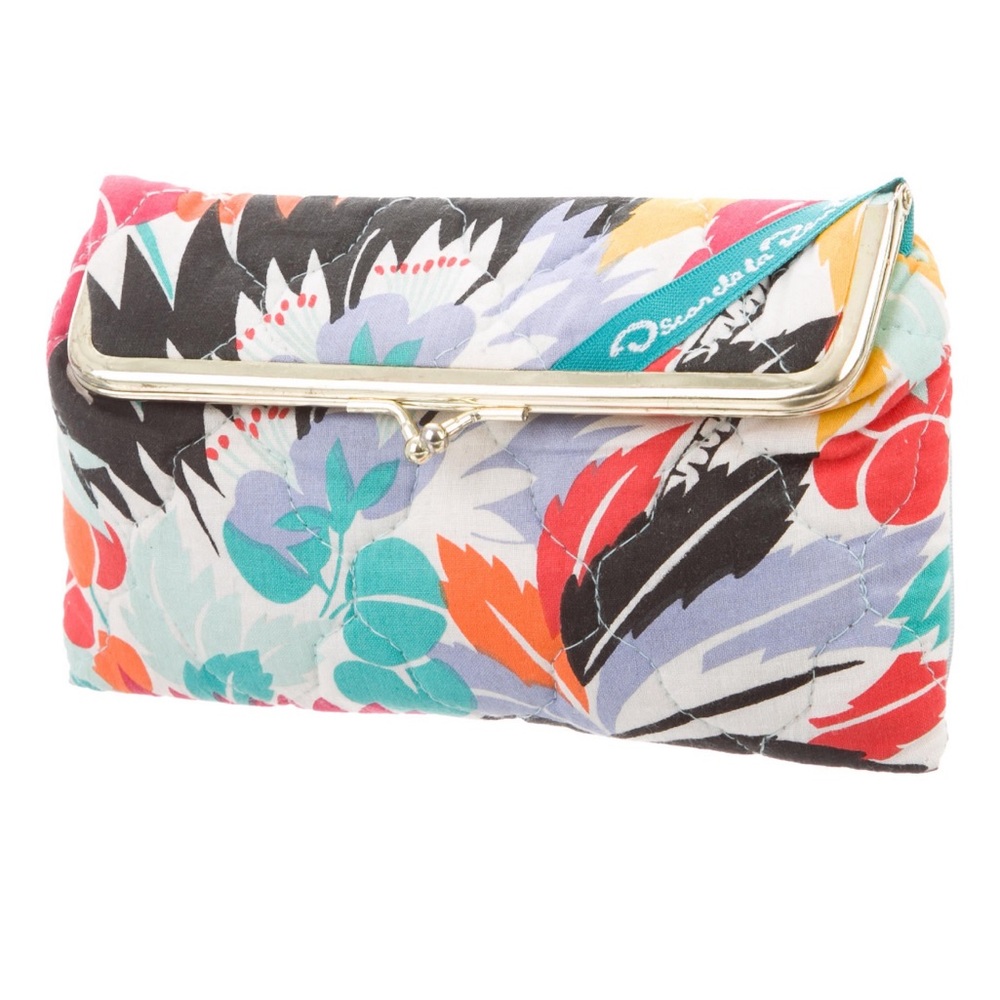 Oscar dela renta multicolor clutch with mirror